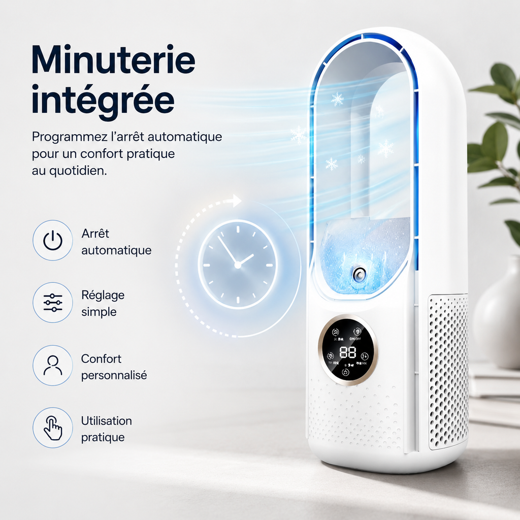 Climatiseur Portable Silencieux Sans Lame 2025 – Restez Frais et Confortable Cet Été, Où Que Vous Soyez