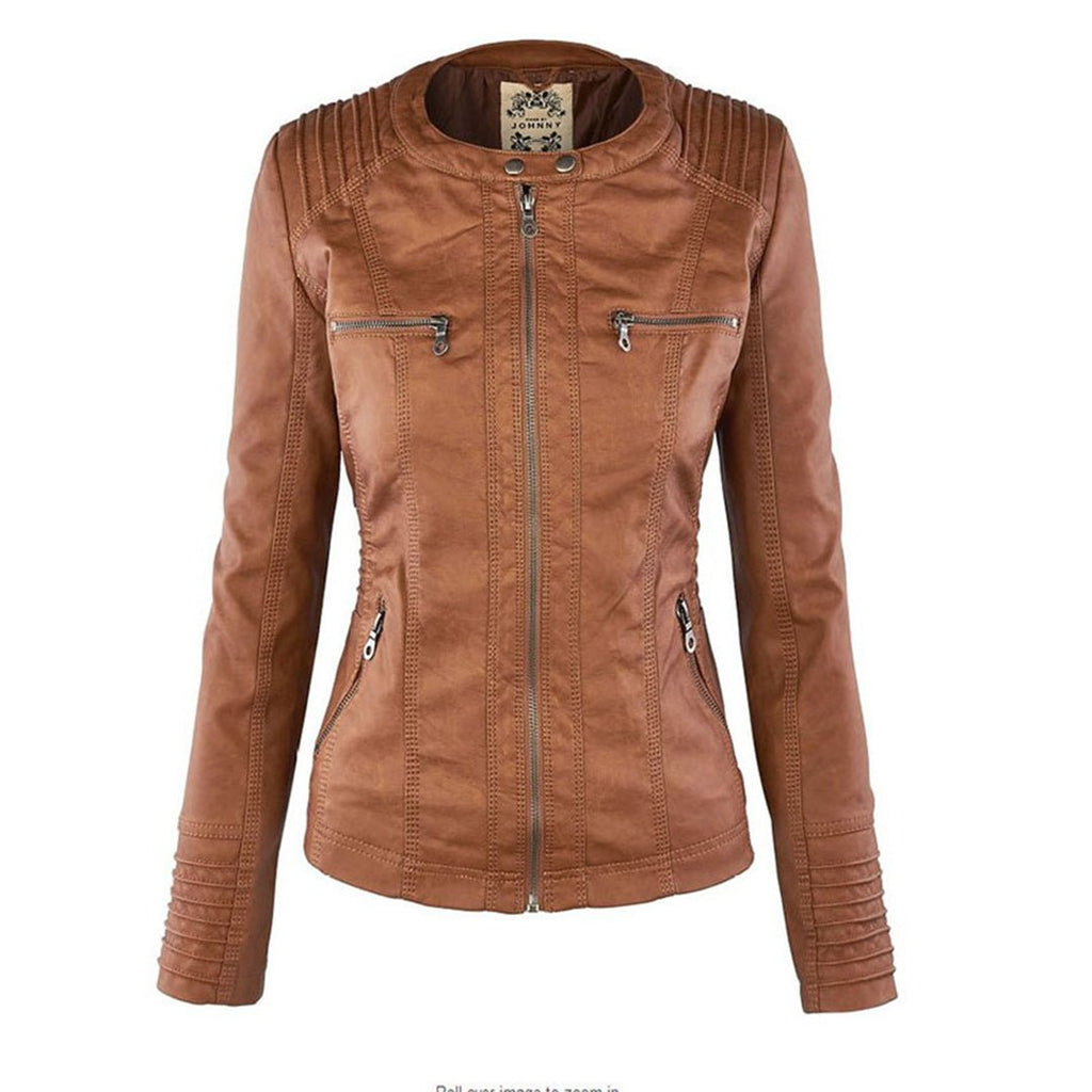 Marguerite - Veste Chic Cuir Capuche