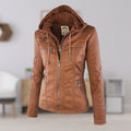 Marguerite - Veste Chic Cuir Capuche