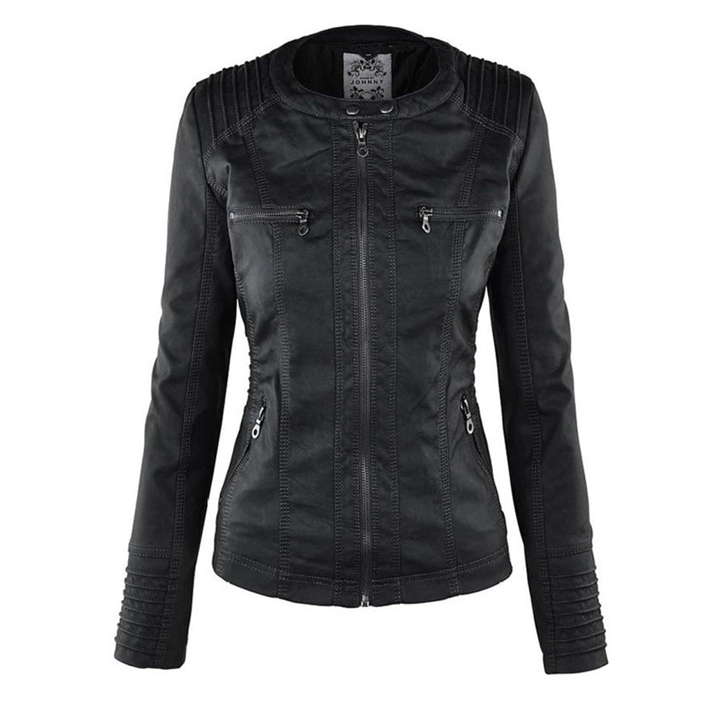 Marguerite - Veste Chic Cuir Capuche