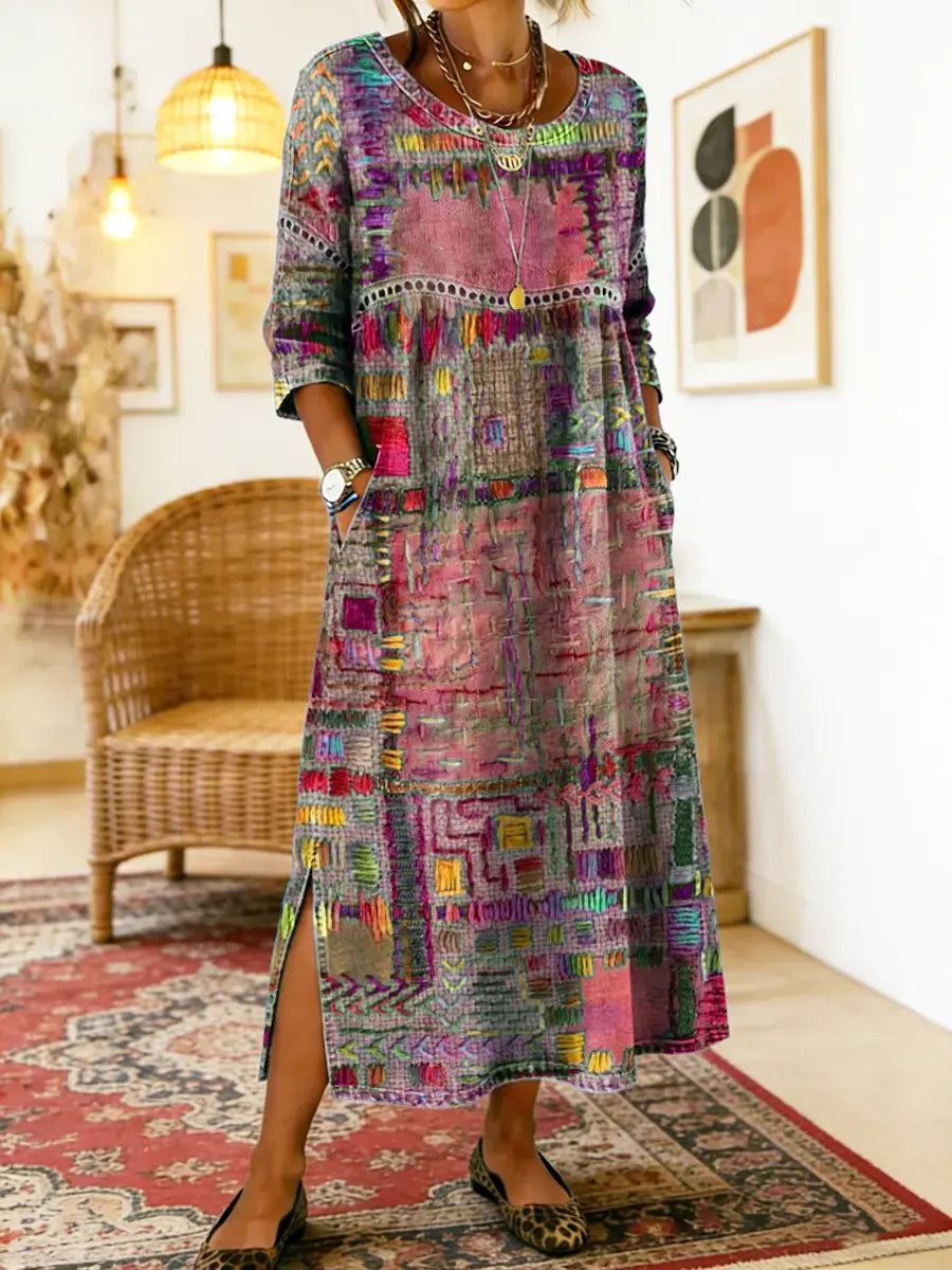 Isabelle | Robe patchwork ethnique