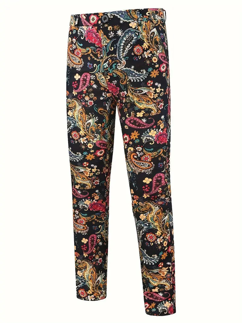 Costume Coloré Carnaval pour Hommes - Costume Deux Pièces Slim Fit avec Pantalon pour Fêtes et Carnaval