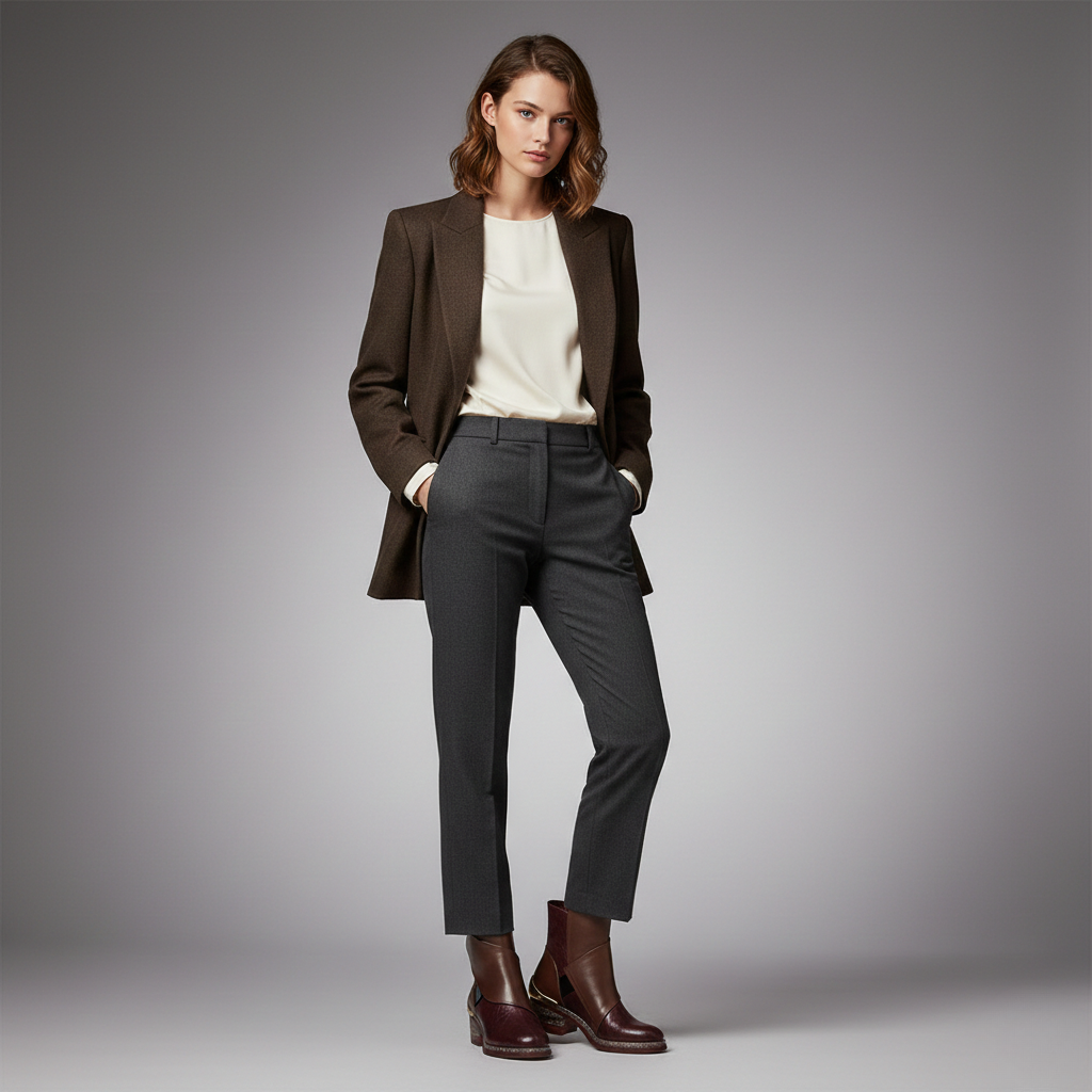 Bottines en Cuir Asymétriques à Couper Bas