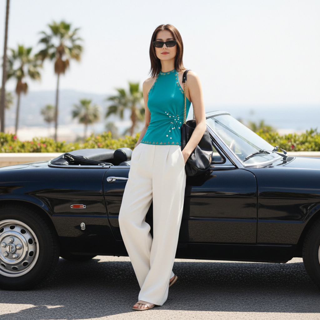 Haut à Col Halter Ruché Embelli