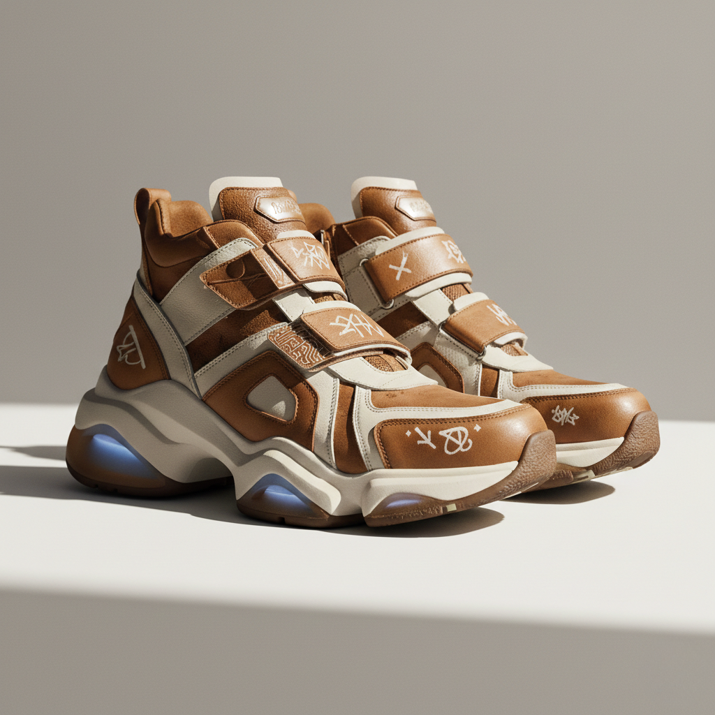 Chaussures en Cuir Chunky Streetwear AeroSculpt