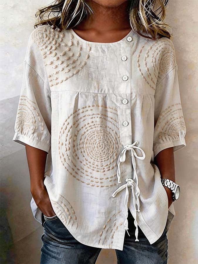 Edla | Blouse femme légère avec boutonnière asymétrique