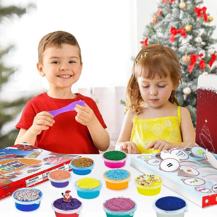 Calendrier de l'Avent 24 Jours Slime pour Enfants – Compte à Rebours de Noël