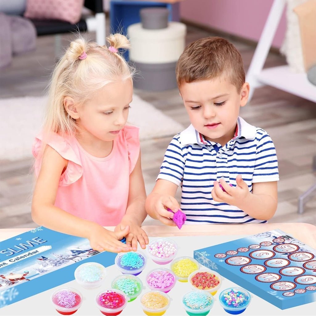 Calendrier de l'Avent Slime de 24 Jours pour Enfants – Compte à Rebours de Noël