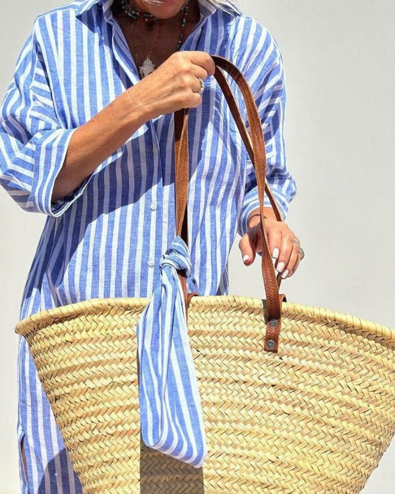 Echoarchiv | Robe Chemise Rayée Élégante