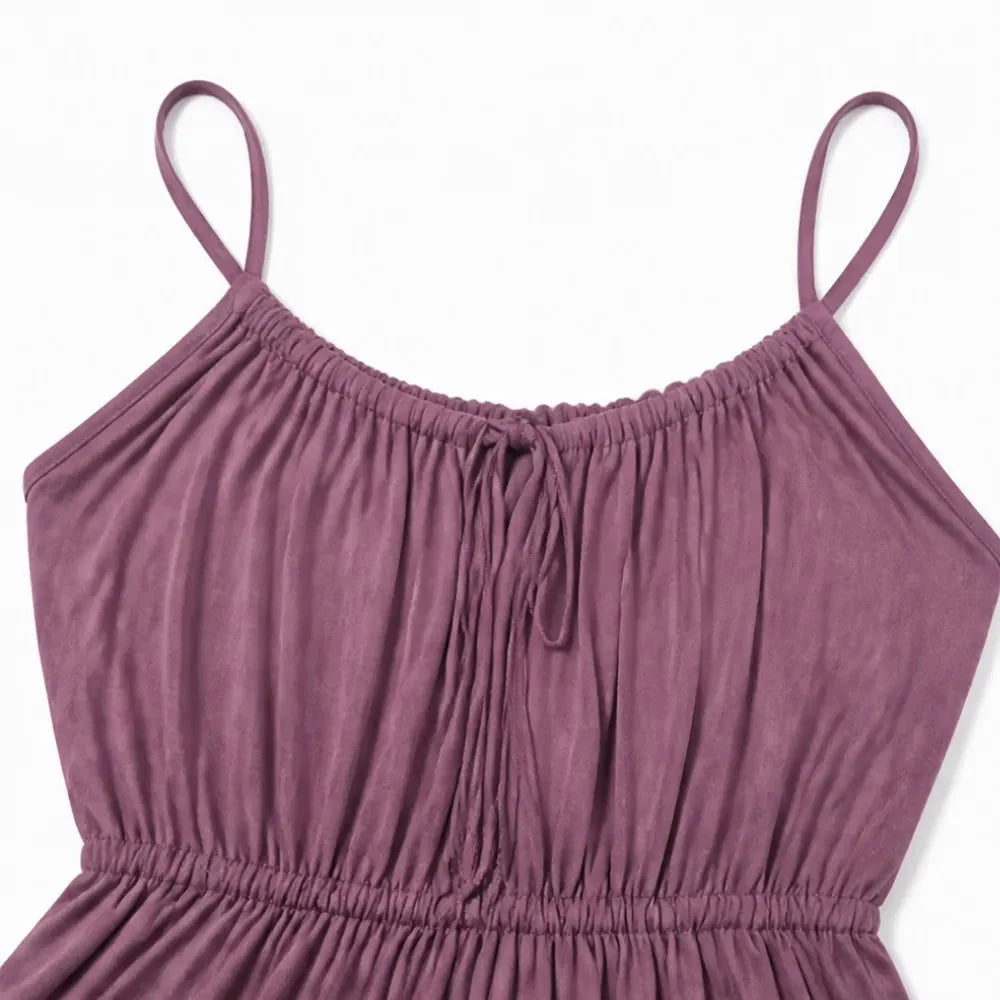Marielle – Robe maxi à dos nu avec cordon de serrage et fente sur le côté