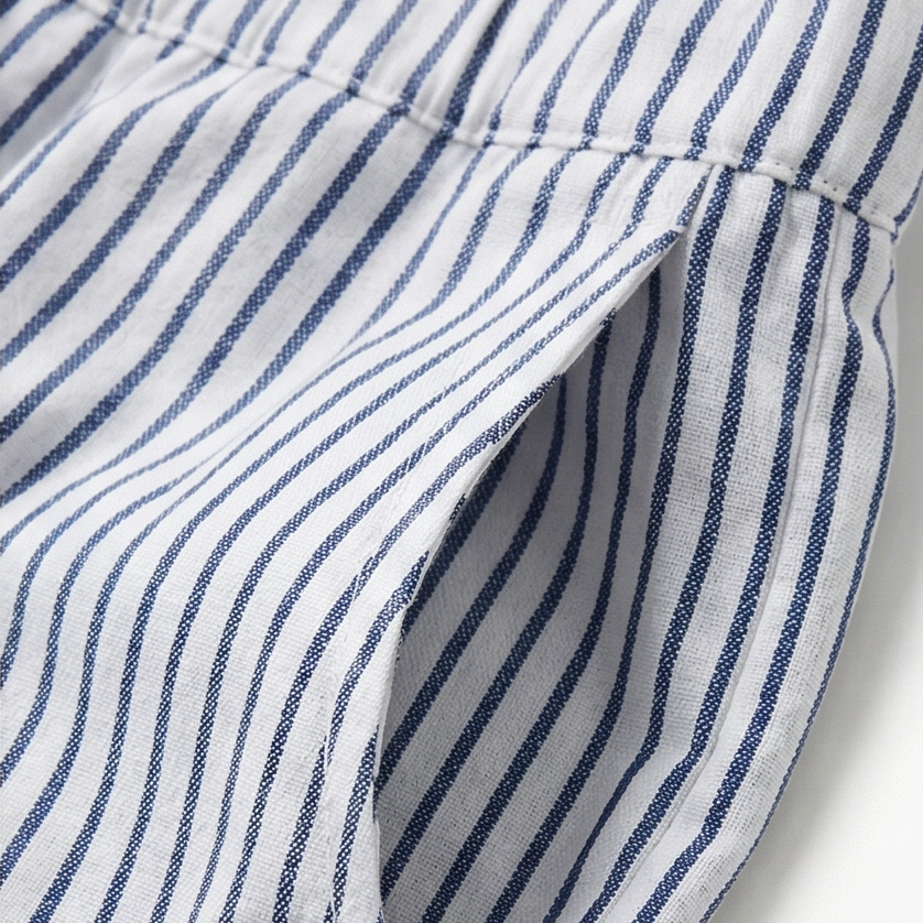 Coastlyn – Pantalon à rayures pour femmes avec finition à boutons