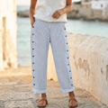 Coastlyn – Pantalon à rayures pour femmes avec finition à boutons