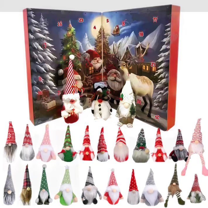 Calendrier de l'Avent GnomeJoy | Compte à rebours festif de Noël avec de charmantes figurines de gnomes !