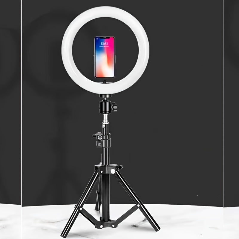 Anneau LED de 10 pouces avec Trépied Réglable et Support de Téléphone - Idéal pour le Maquillage, la Photographie et le Vlogging