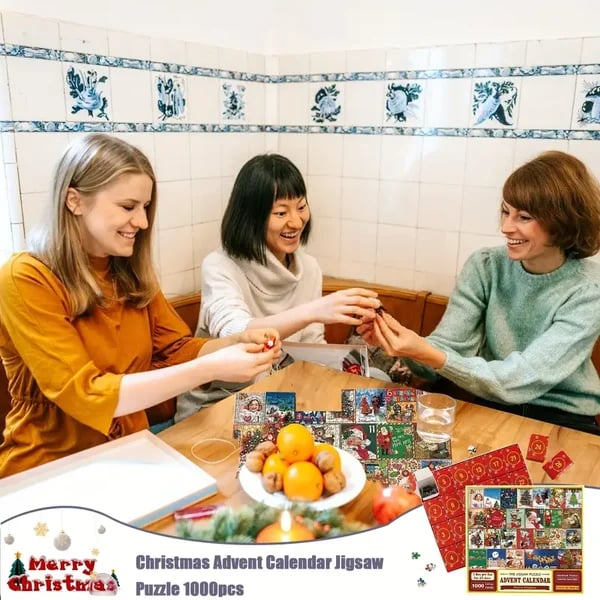 PuzzleJoy Calendrier de l'Avent Puzzle | Unique puzzle de 1000 pièces pour le plaisir quotidien !