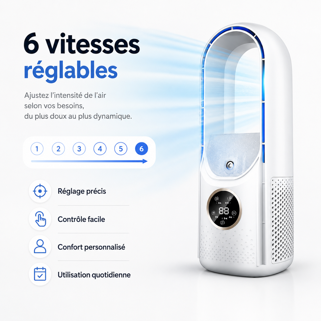 Climatiseur Portable Silencieux Sans Lame 2025 – Restez Frais et Confortable Cet Été, Où Que Vous Soyez