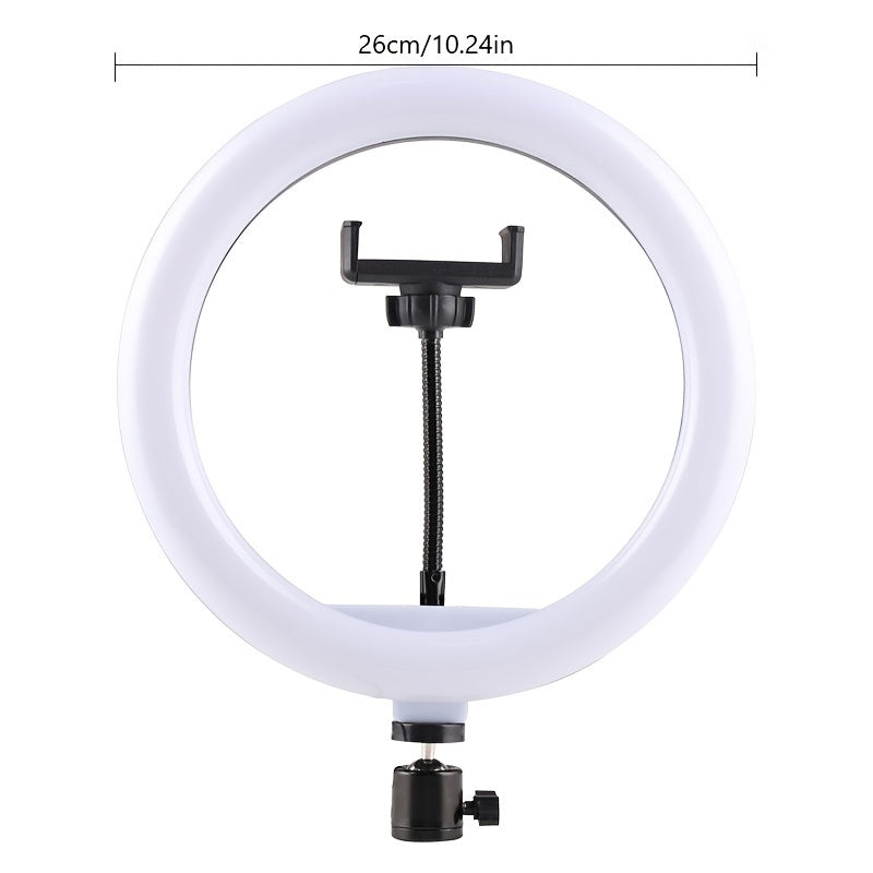 Anneau LED de 10 pouces avec Trépied Réglable et Support de Téléphone - Idéal pour le Maquillage, la Photographie et le Vlogging