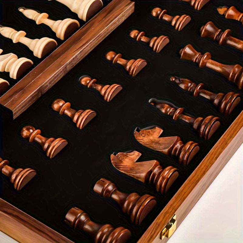 EchelonMaster Ensemble d'échecs en bois | Échiquier en noyer fait à la main avec des pièces de jeu de première qualité