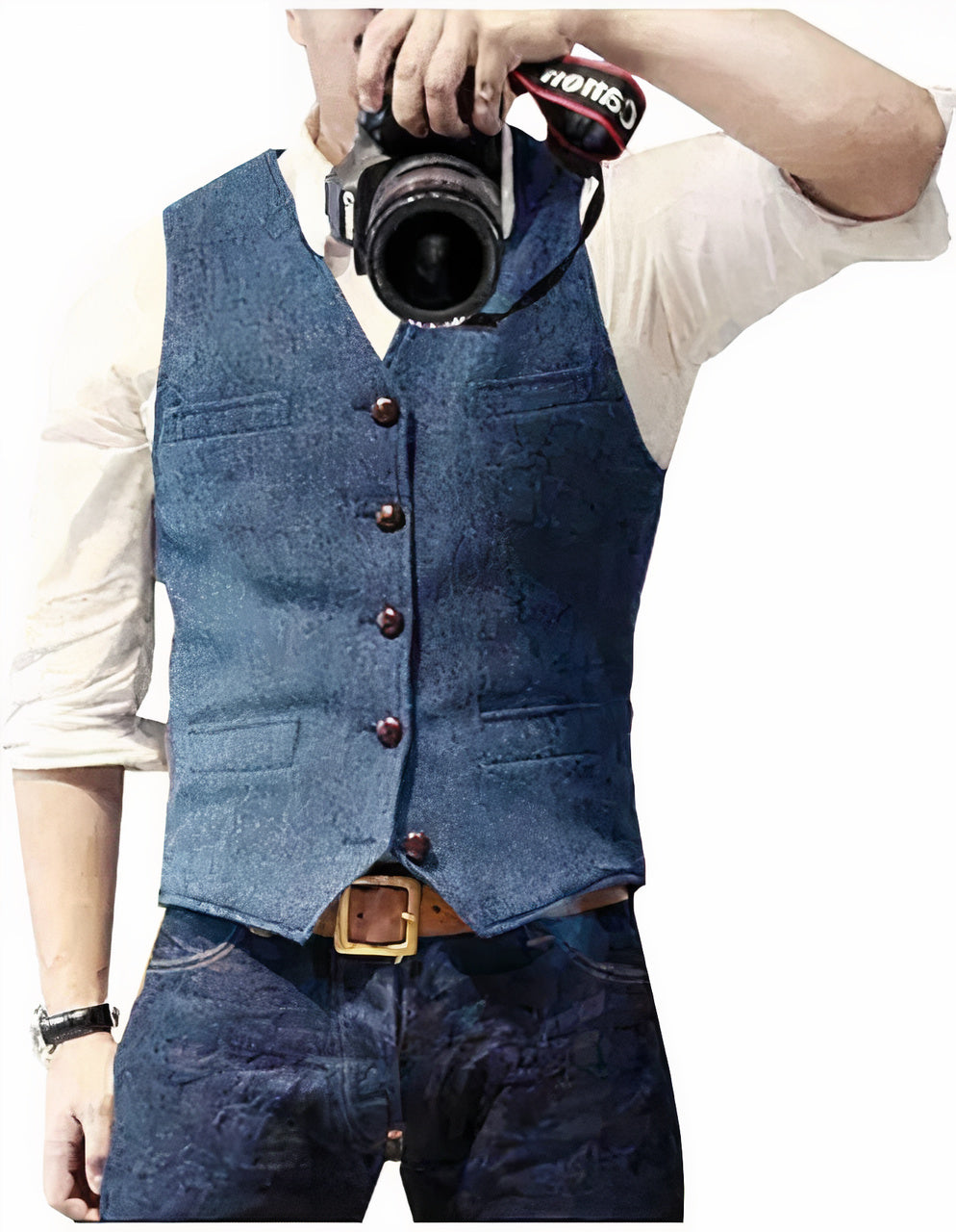 Gilet pour Homme Élégant avec Boutons Coupe Intemporelle