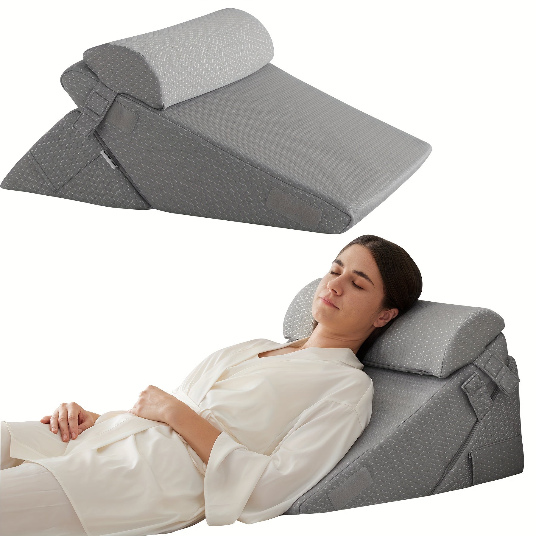 Coussin orthopédique réglable en coin RelaxPlus - Système de support en mousse à mémoire premium 7 en 1