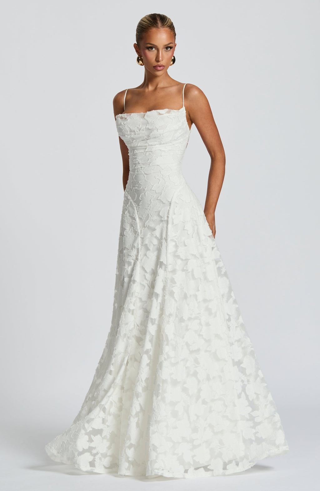 Robe de Soirée Femme Sans Manches avec Imprimé Floral, A-ligne et Dos Ouvert