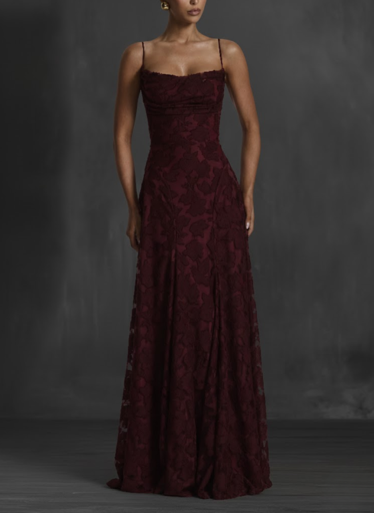 Robe de Soirée Femme Sans Manches avec Imprimé Floral, A-ligne et Dos Ouvert