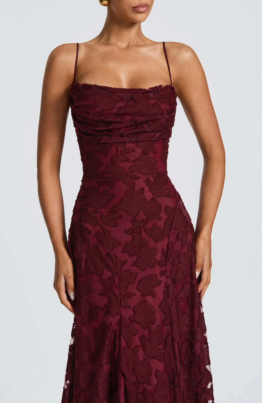 Robe de Soirée Femme Sans Manches avec Imprimé Floral, A-ligne et Dos Ouvert