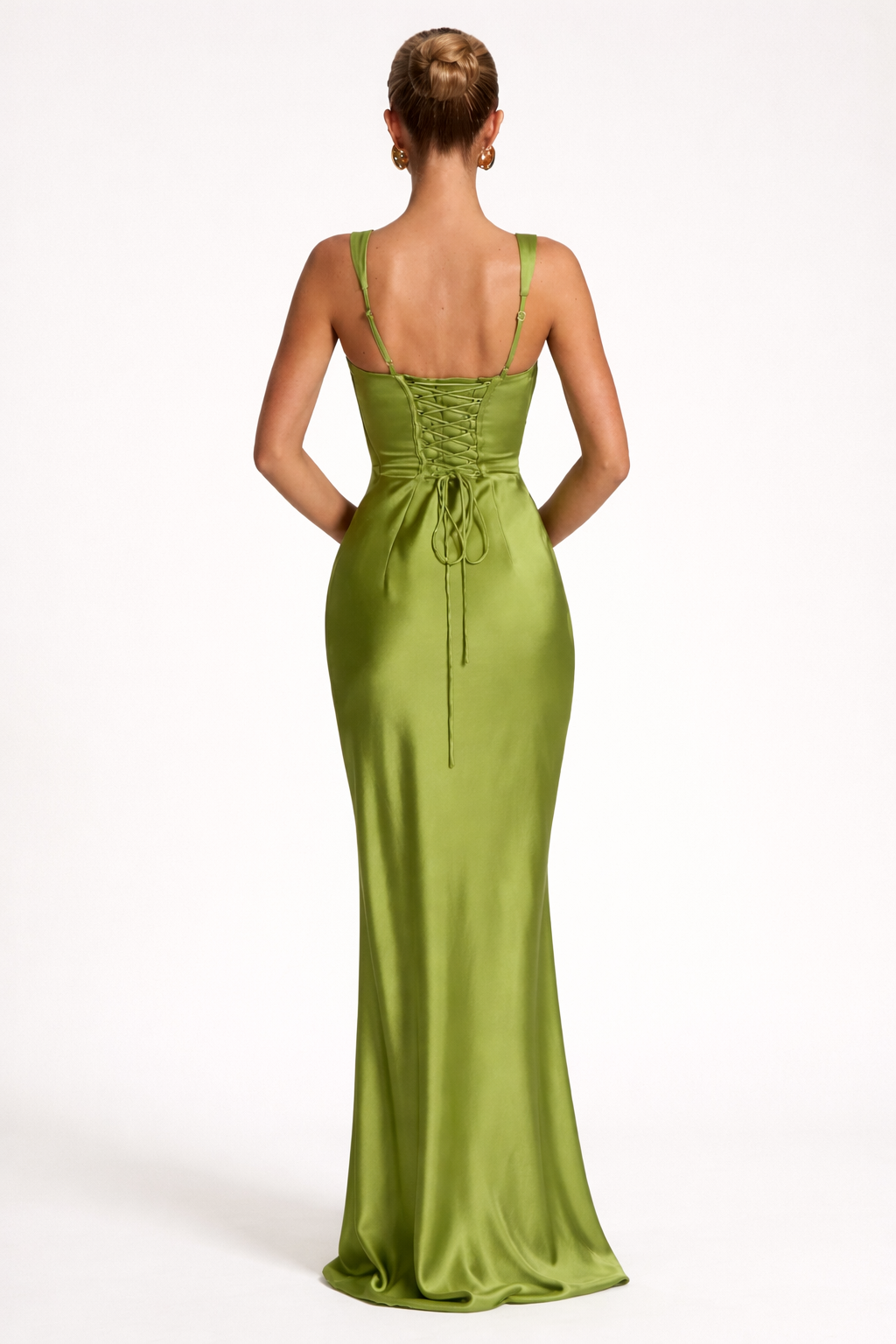 Robe de Soirée Femme Sans Manches avec Décolleté Carré, Choker et Traîne