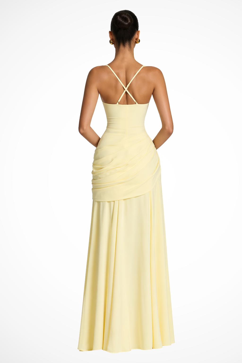 Robe de Soirée Femme Sans Manches avec Décolleté Carré, Volants et Jupe Évasée