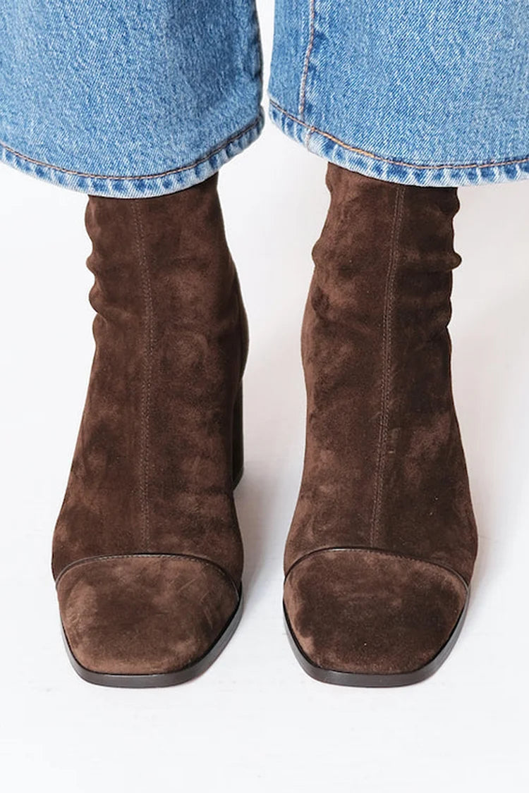 Bottines pour Femmes avec Talon Bloc et Bout Carré