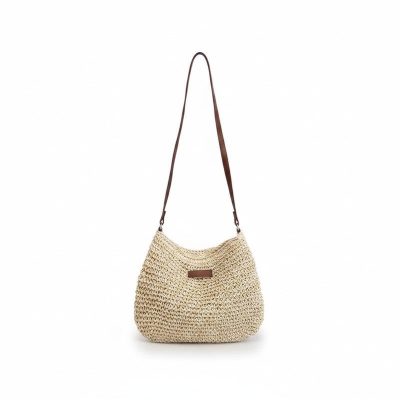Sac à bandoulière tressé pour femmes avec sangle réglable et fermeture éclair