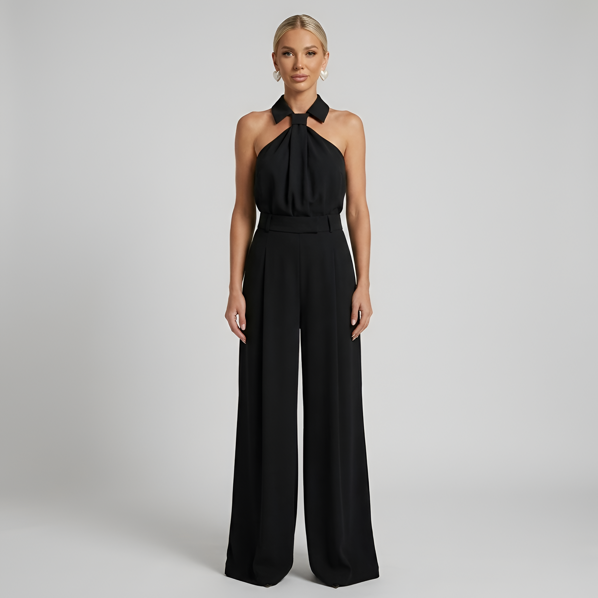 Combinaison Femme avec Col Halter et Pantalon Large