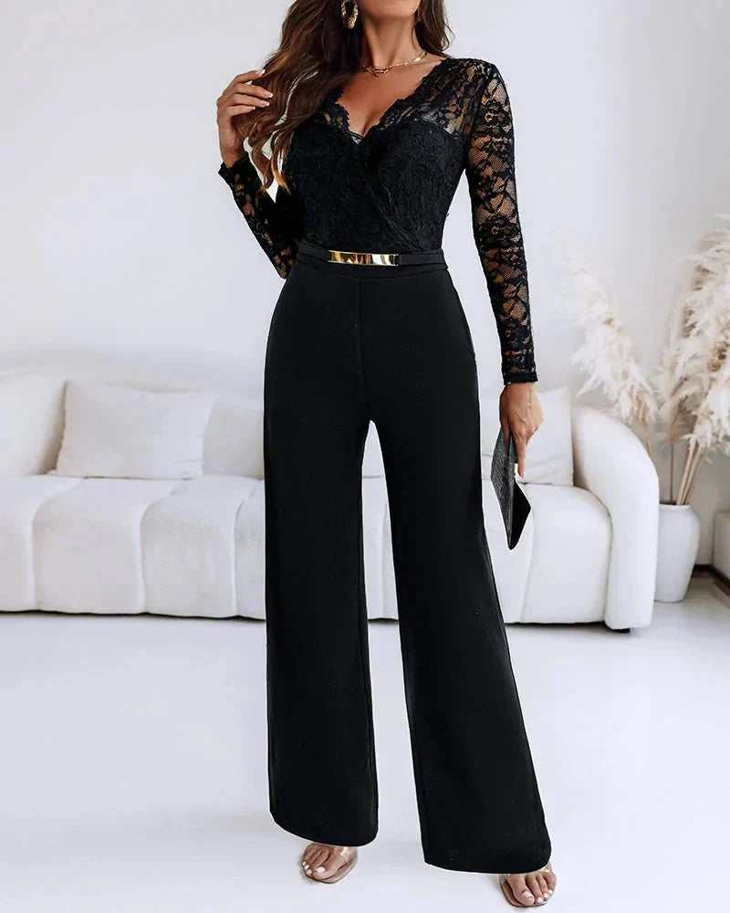 Combinaison Dames avec Haut en Dentelle et Pantalons Amples