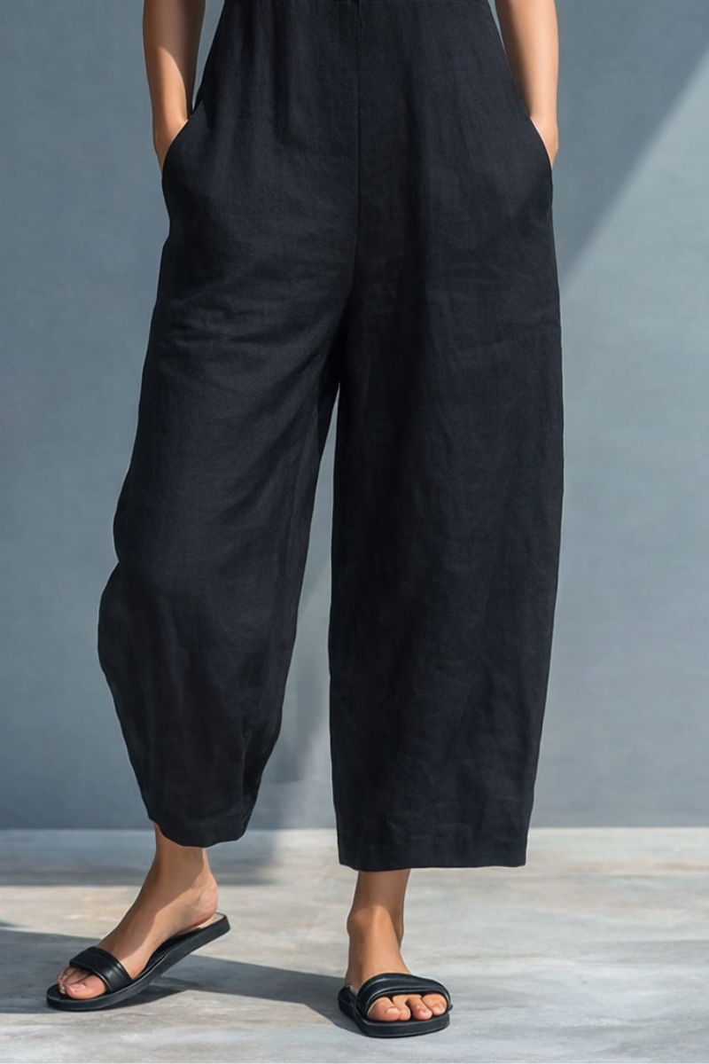 Combinaison Femme Sans Manches avec Pantalons Amples et Fermeture à Boutons