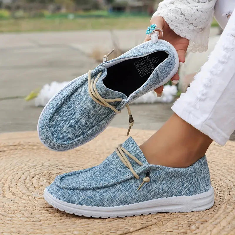 Mocassins pour Femmes avec Lacets et Semelle Blanche
