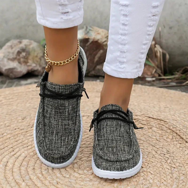 Mocassins pour Femmes avec Lacets et Semelle Blanche
