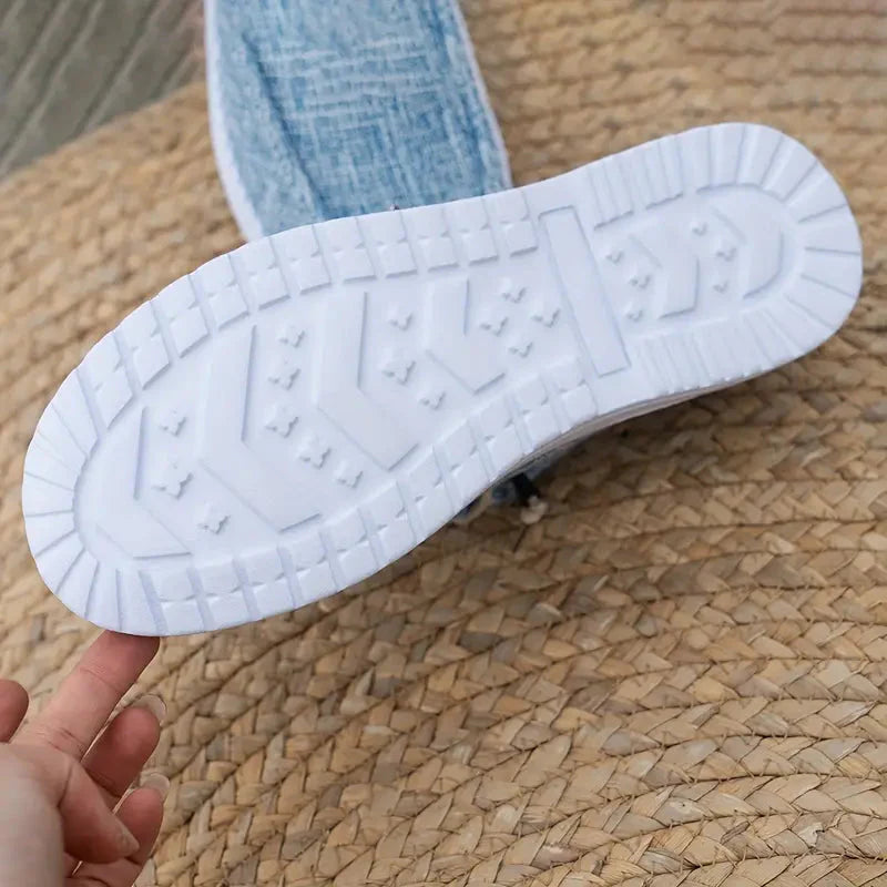 Mocassins pour Femmes avec Lacets et Semelle Blanche