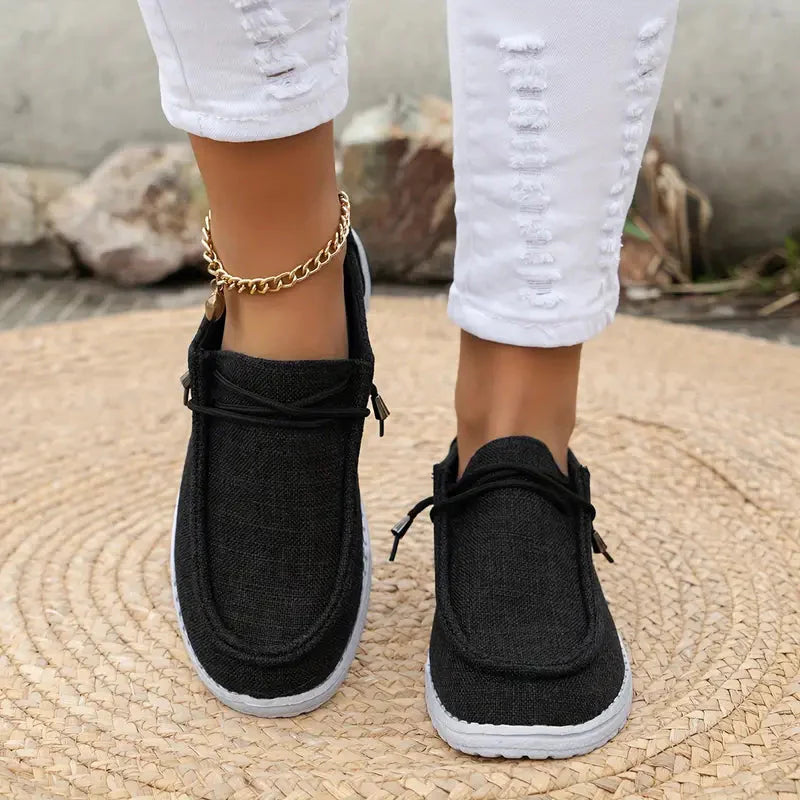 Mocassins pour Femmes avec Lacets et Semelle Blanche