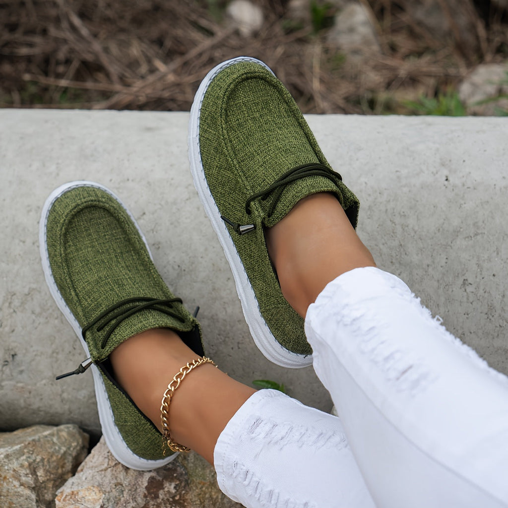 Mocassins pour Femmes avec Lacets et Semelle Blanche
