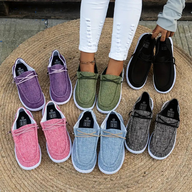 Mocassins pour Femmes avec Lacets et Semelle Blanche