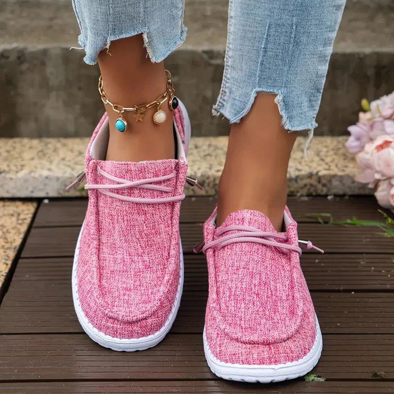Mocassins pour Femmes avec Lacets et Semelle Blanche