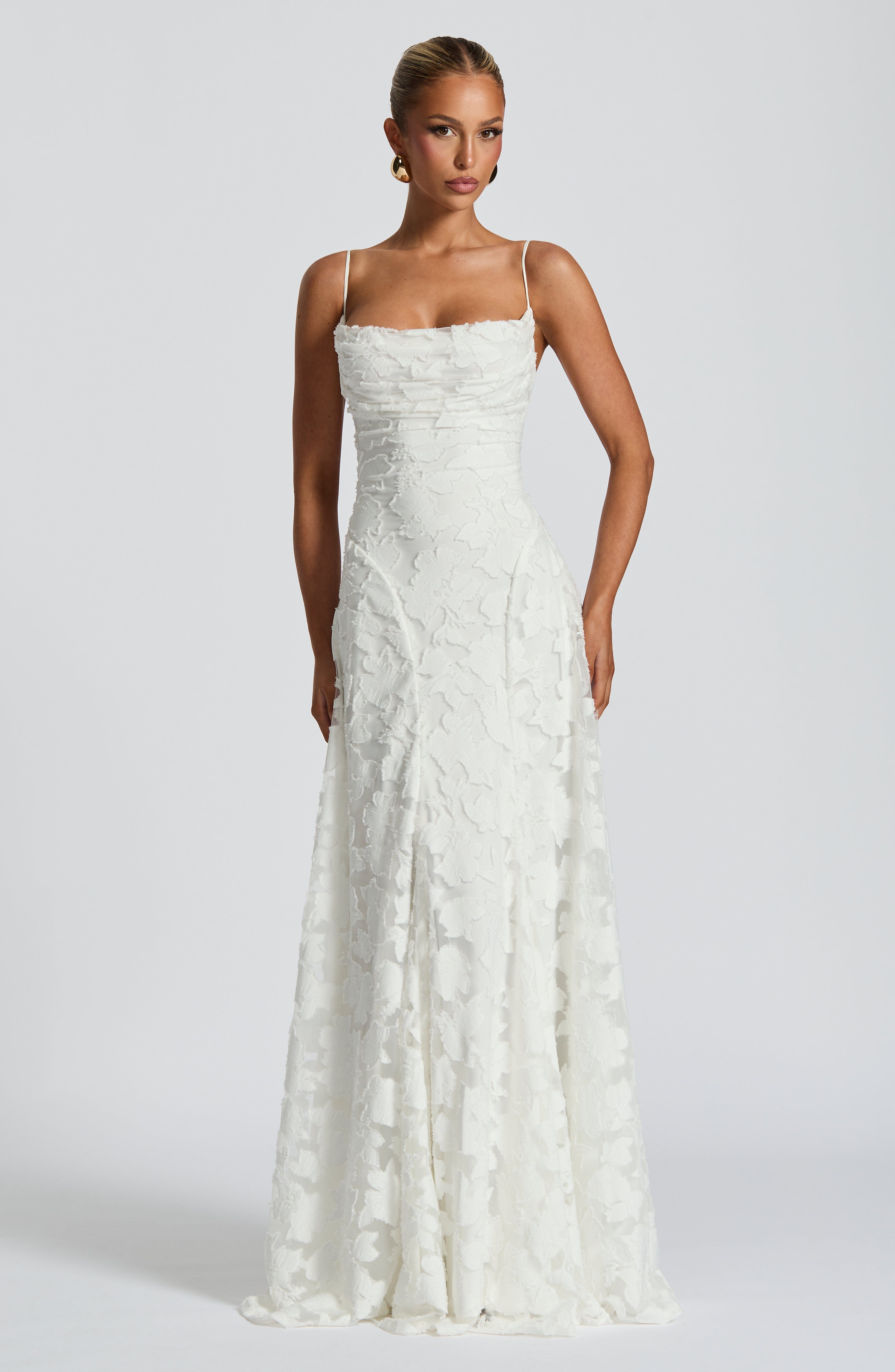 Robe Maxi Femme Sans Manches avec Col Cowl et Motif Floral