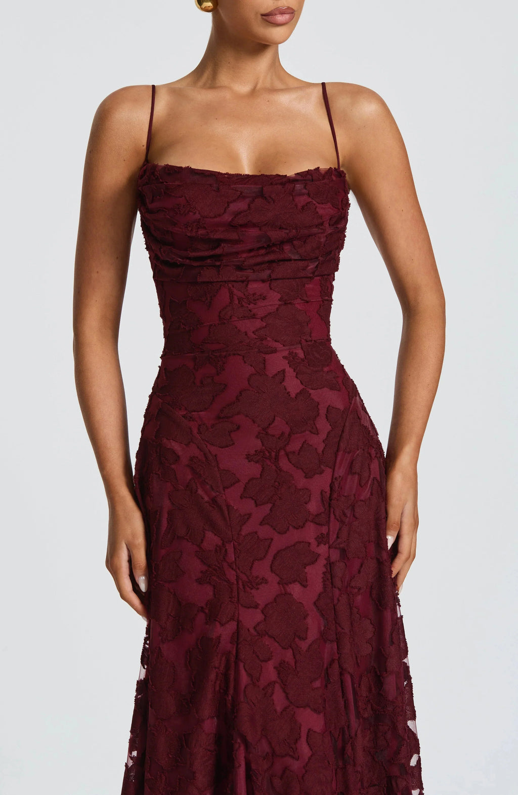 Robe Maxi Femme Sans Manches avec Col Cowl et Motif Floral