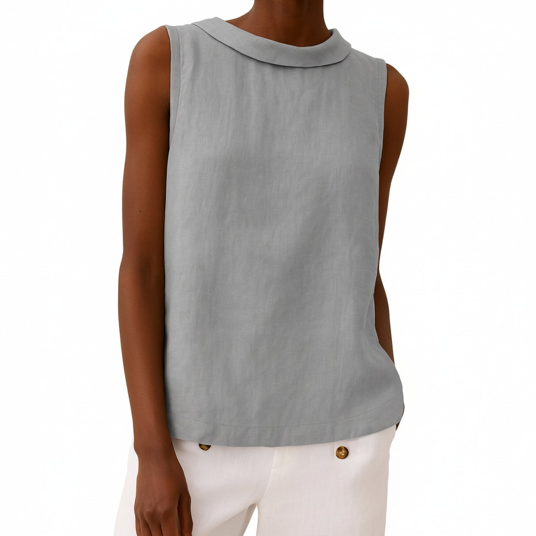 Blouse sans manches pour femmes avec col roulé et coupe droite