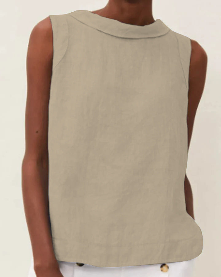 Blouse sans manches pour femmes avec col roulé et coupe droite