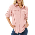 Chemise Outdoor Femme à Manches Longues, Manches Roll-Up