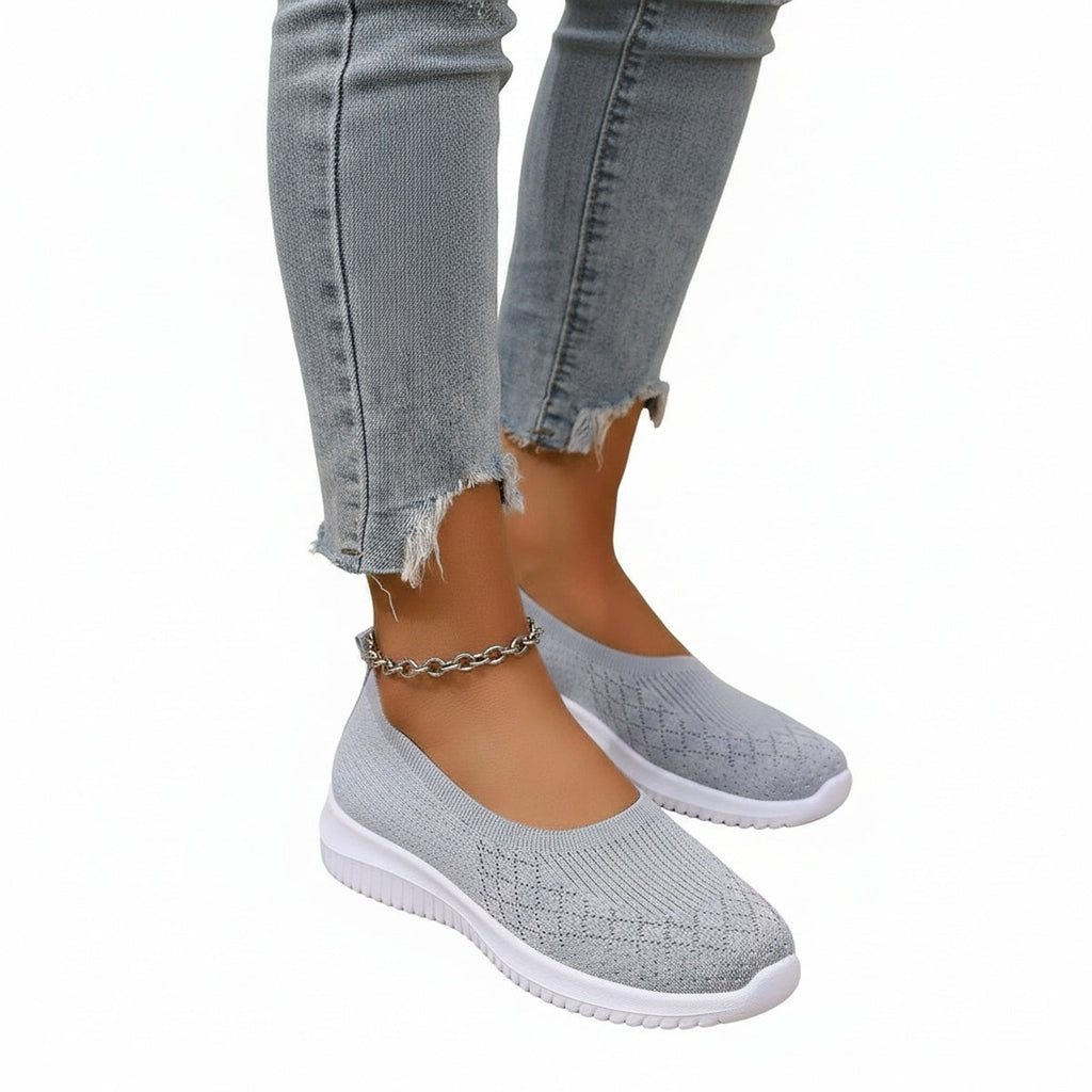 Baskets Slip-on pour Femmes avec Bout Rond et Modèle à Enfiler