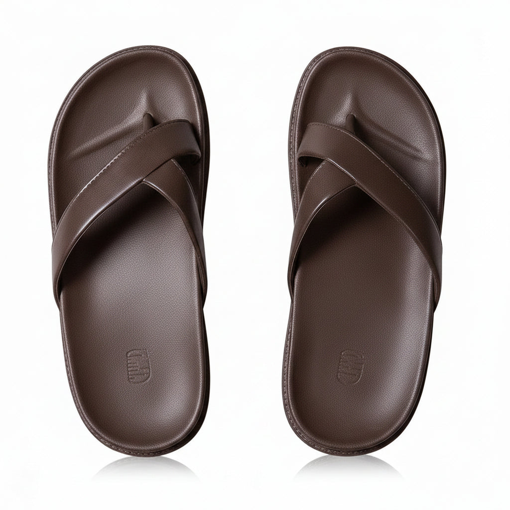 Chaussons Dames avec Bandes Croisées et Semelle Épaise