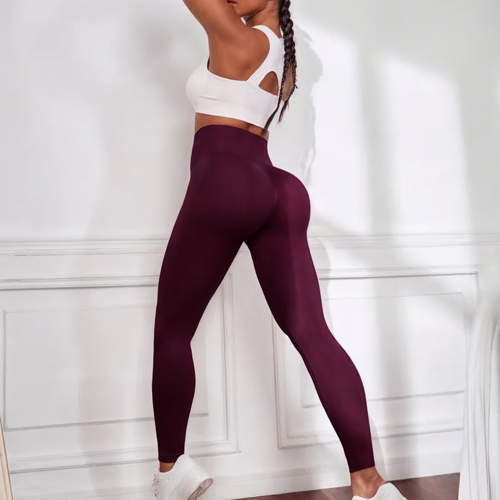 Legging de Sport pour Femmes Sans Couture Push-Up à Taille Haute