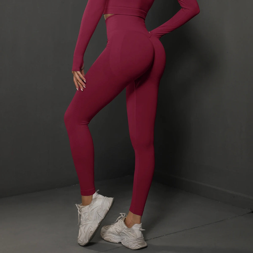 Legging de Sport pour Femmes Sans Couture Push-Up à Taille Haute